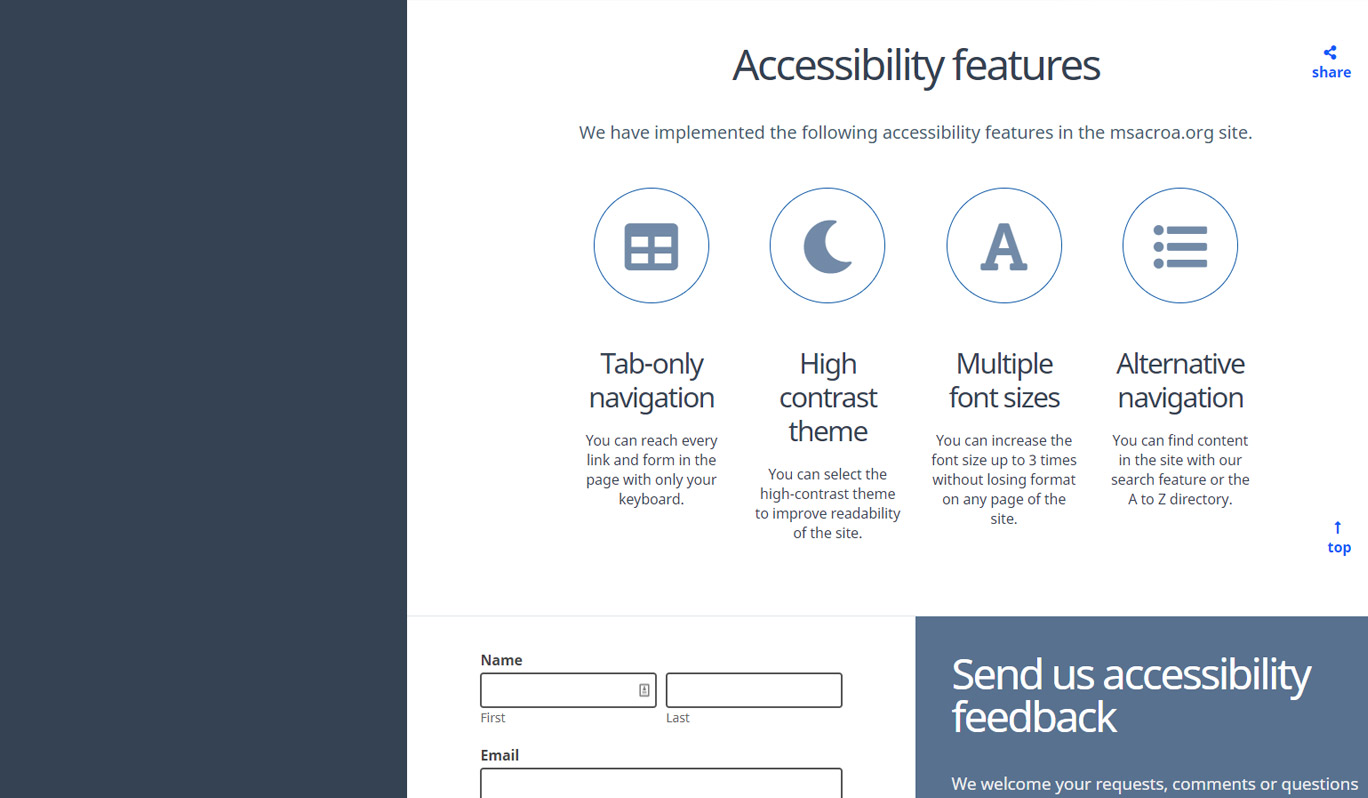 Accessibility features